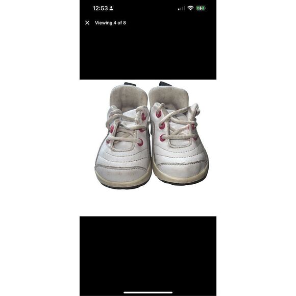 Vintage Michael Air Jordan Retro White & Pink Baby Toddler Sneakers Size 3 - Picture 2 of 8